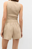 Core Linen Gathered Palazzo Short  Iced Latte Core Linen Gathered Palazzo Short  Iced Latte  hi-res
