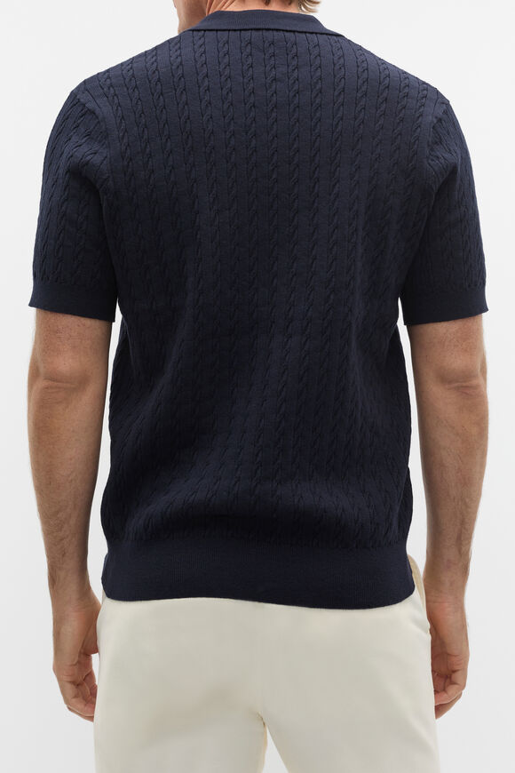 Heritage Cable Knit Trophy Polo  Twilight Blue Heritage Cable Knit Trophy Polo  Twilight Blue  hi-res