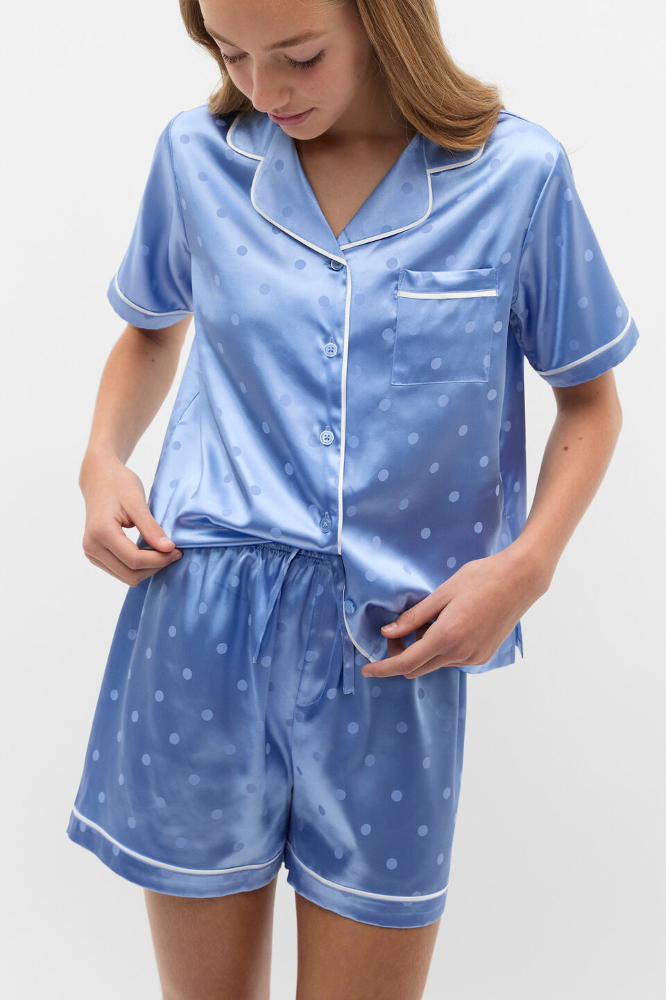 Spot Satin Pyjama  Ocean