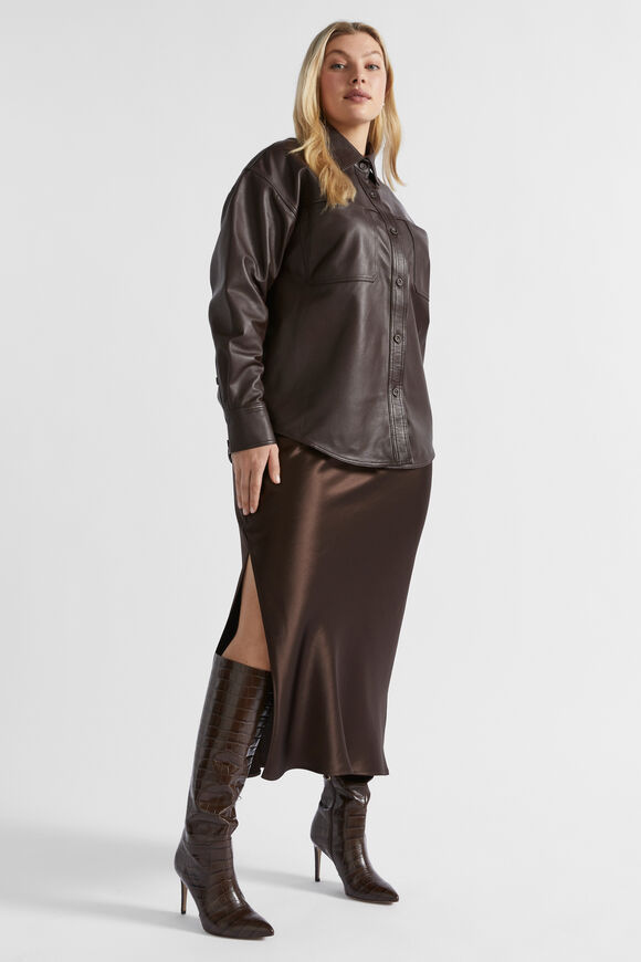 Satin Maxi Slip Skirt  Dark Espresso  hi-res