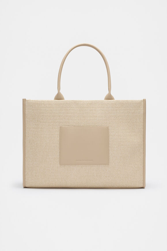 Structured Woven Tote  Iced Latte Structured Woven Tote  Iced Latte  hi-res