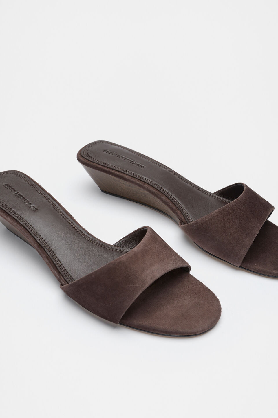 Saige Wedge  Chocolate Suede
