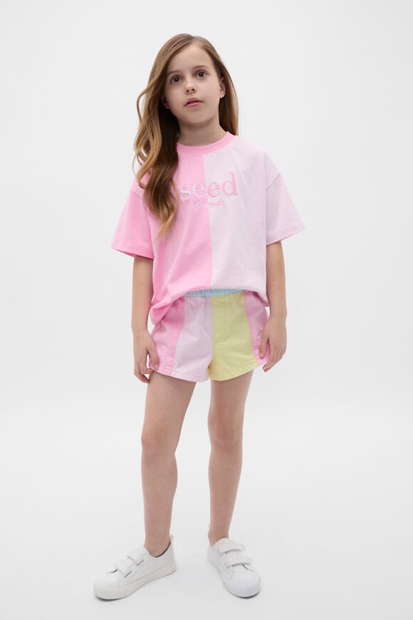 Spliced Logo Tee  Candy Pink Spliced Logo Tee  Candy Pink  hi-res