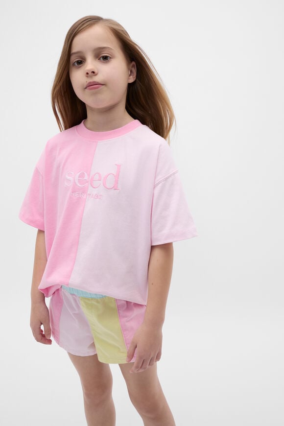 Spliced Logo Tee  Candy Pink Spliced Logo Tee  Candy Pink  hi-res