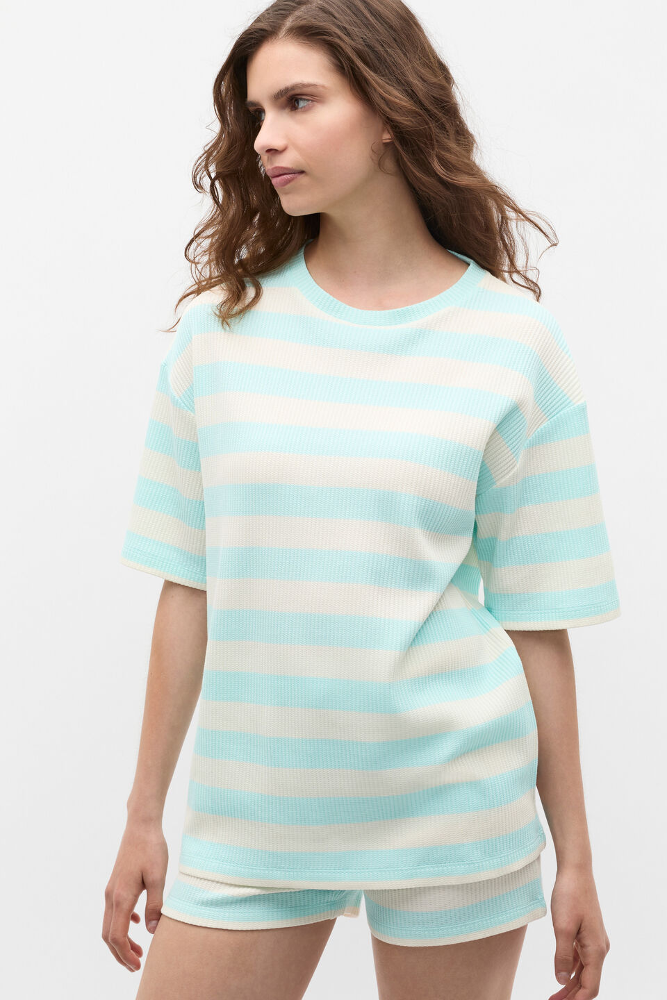 Stripe T-shirt and Short PJ Set  Skyway
