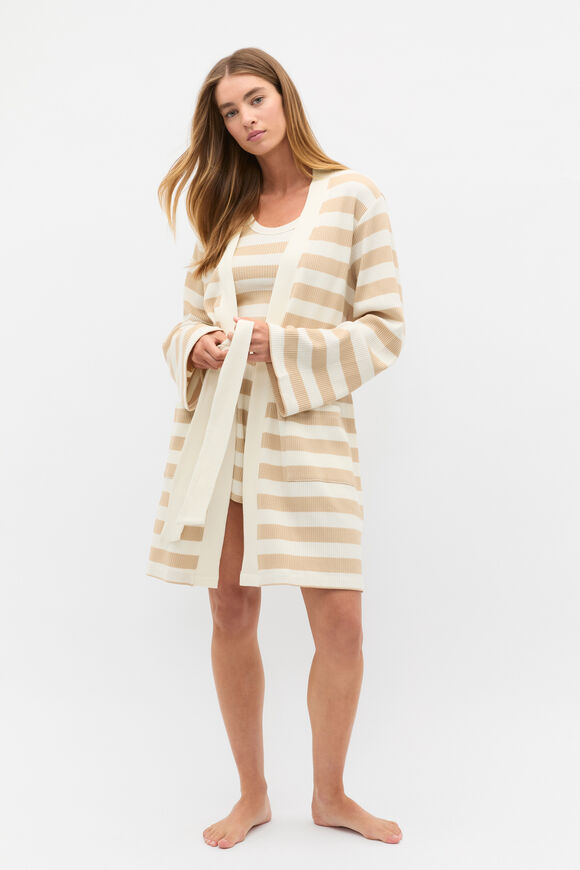 Stripe Robe  Ecru Stripe Robe  Ecru  hi-res