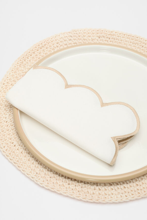 Alyra Scallop Napkin Set of 4  Cloud Cream Alyra Scallop Napkin Set of 4  Cloud Cream  hi-res
