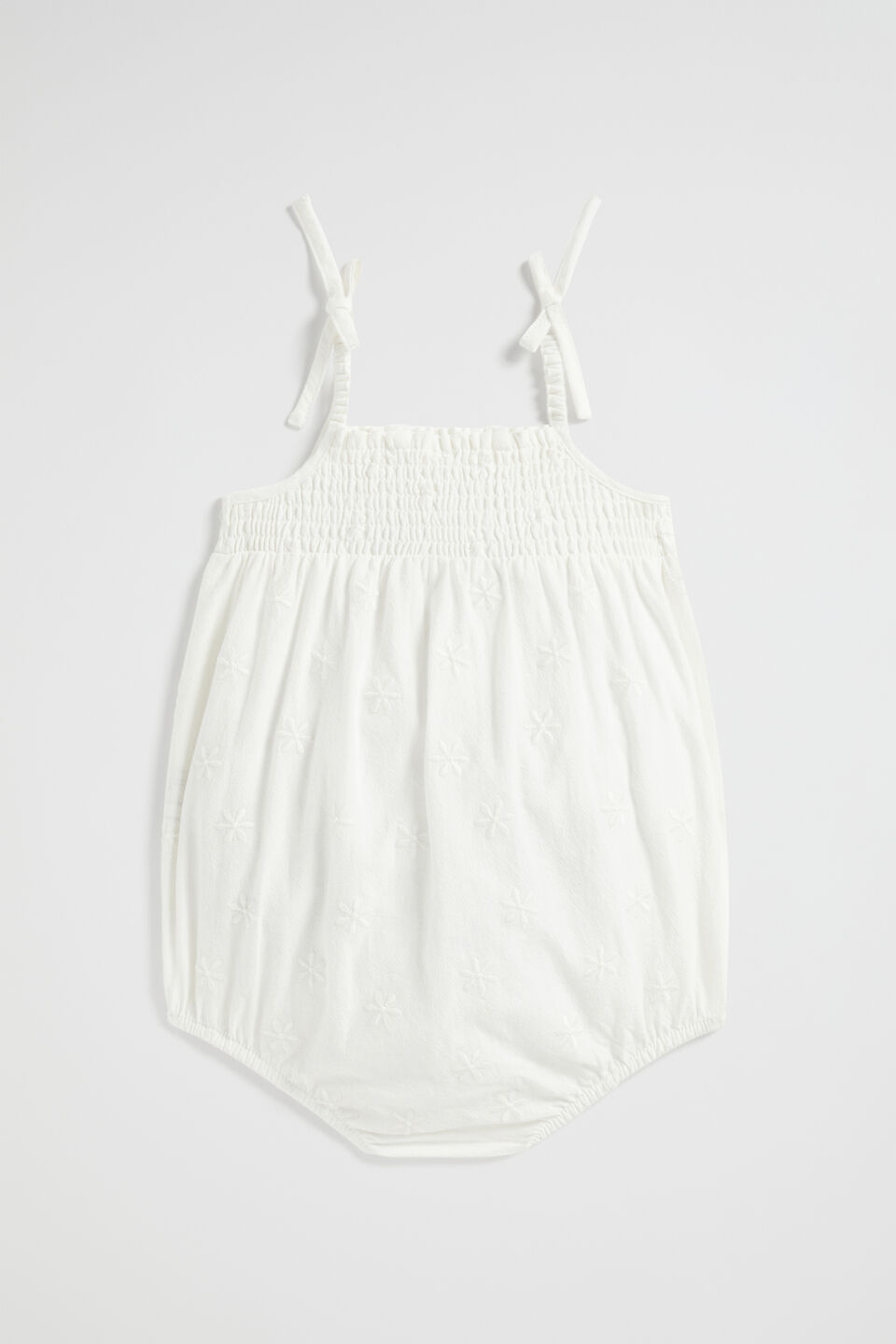 Embroidered Romper  Vintage White