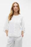 Core Linen Balloon Sleeve Top  Whisper White  hi-res
