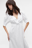 Linen Twist Front Midi Dress  Whisper White  hi-res