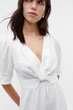 Linen Twist Front Midi Dress  Whisper White  hi-res
