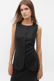 Linen Vest Top  Black  hi-res