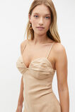 Linen Bustier Midi Dress  Nougat  hi-res