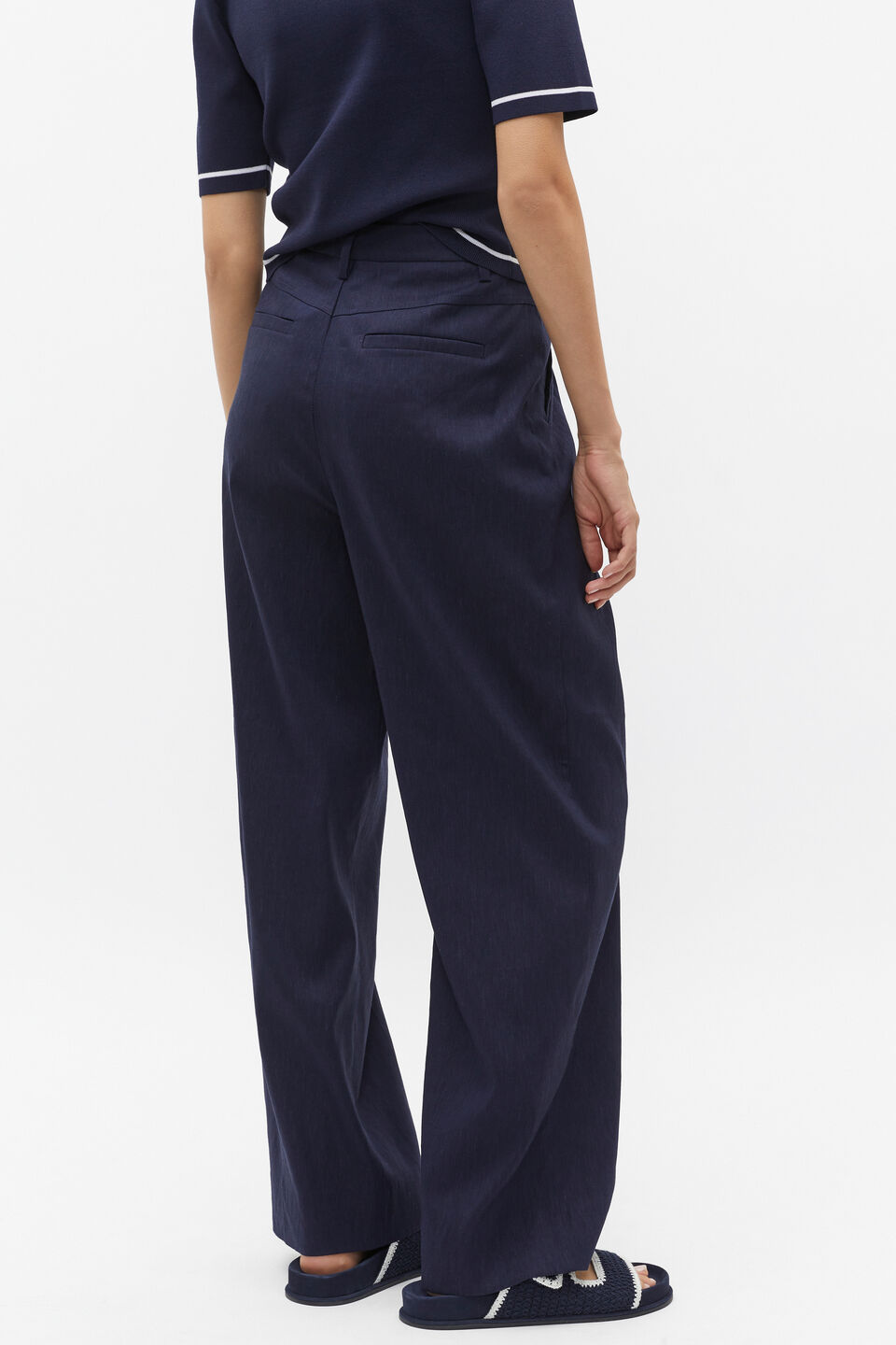 Tailored Pleat Pant  Midnight Sky