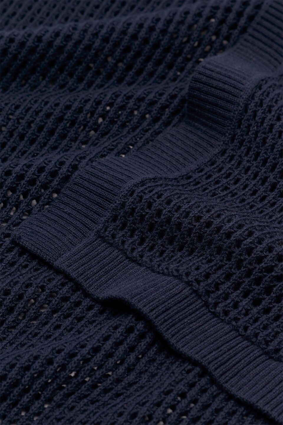 Open Crochet Knit Poncho  Midnight Sky