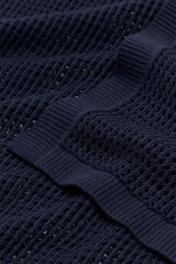 Open Crochet Knit Poncho  Midnight Sky  hi-res