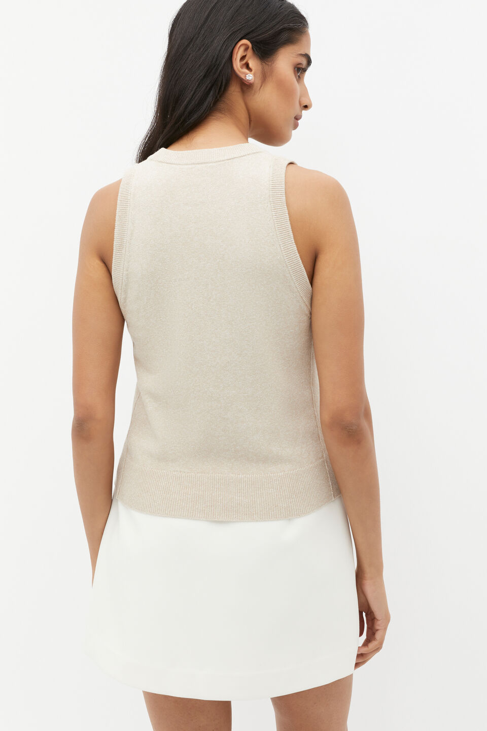 Knit Halter Vest  Cool Sand Twist