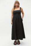 Linen Square Neck Sun Dress  Black  hi-res