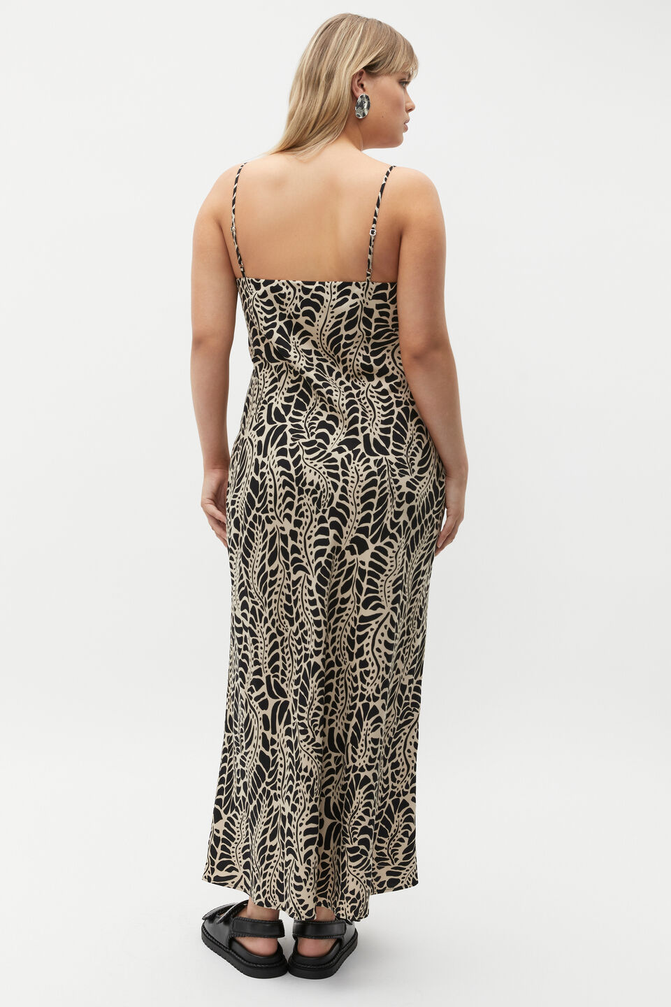 Motif Print Slip Dress  Motif Print