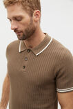 Braided Knit Polo  Dark Nougat  hi-res