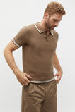 Braided Knit Polo  Dark Nougat  hi-res