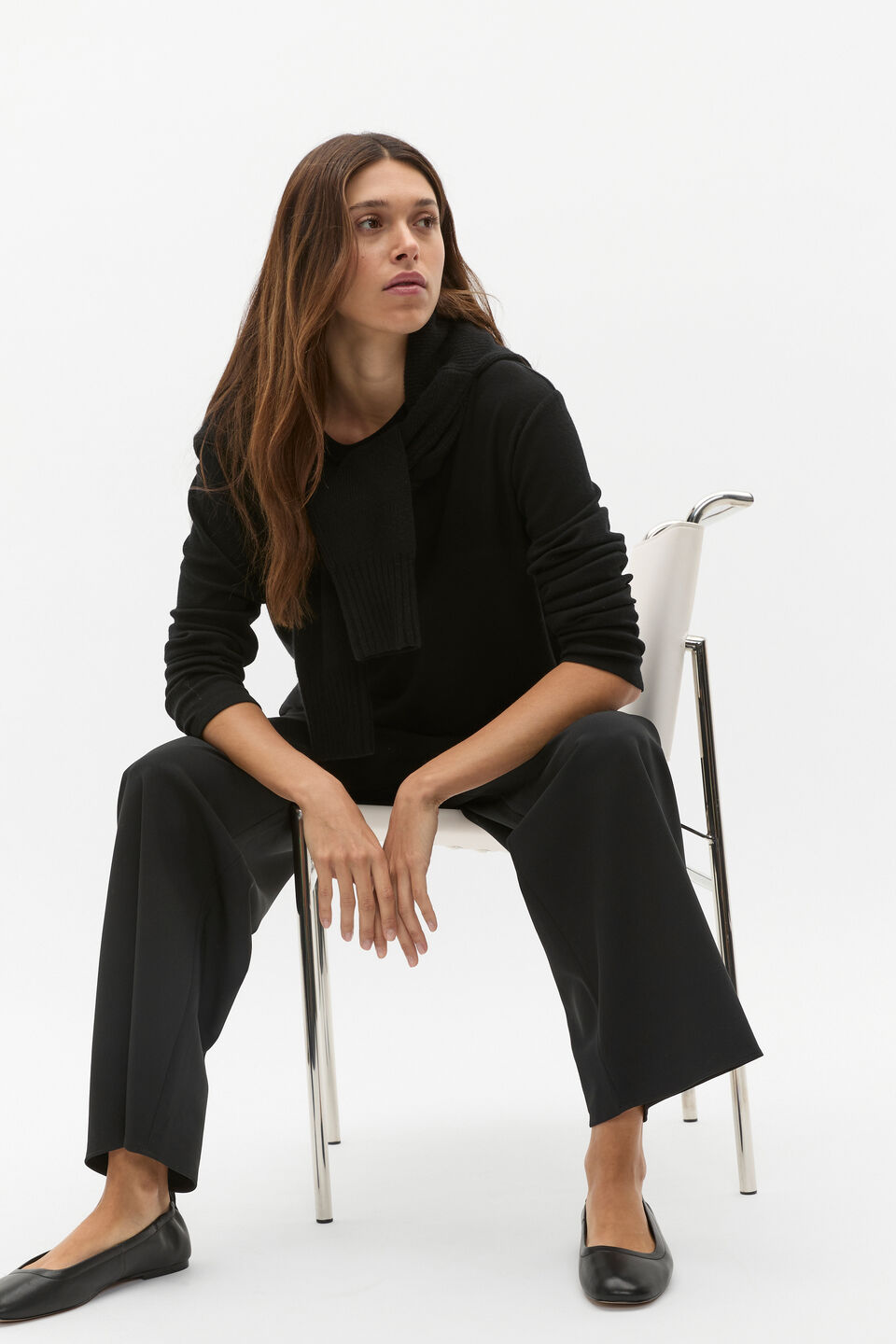 Australian Merino Relaxed Top  Black