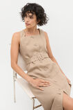 Linen Belted Midi Dress  Cookie  hi-res