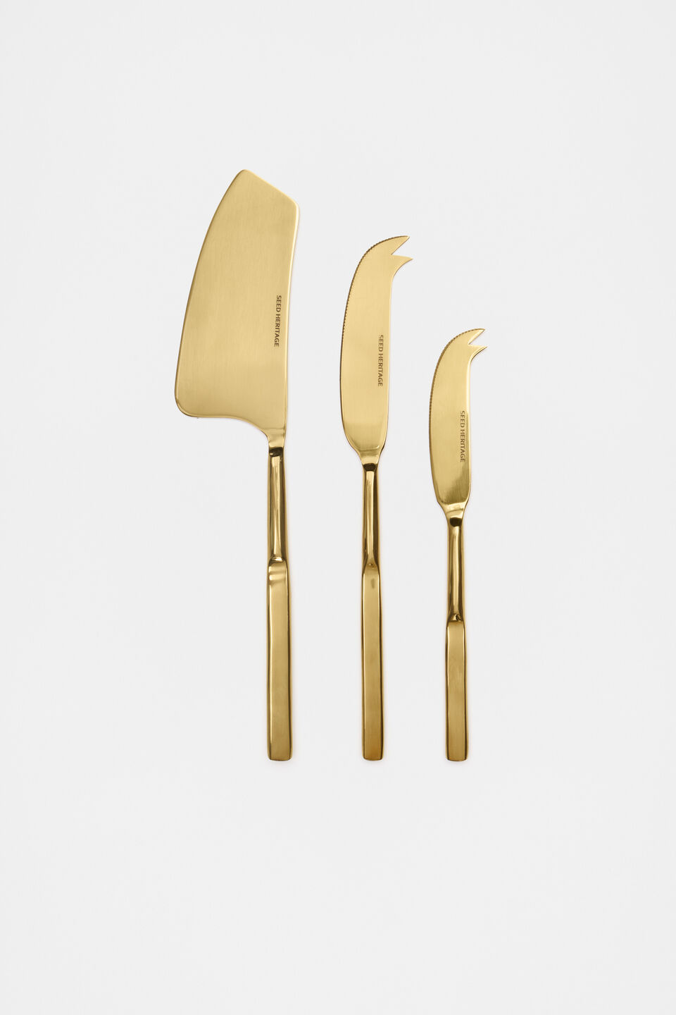 Atlas Cheese Knife Set  Gold