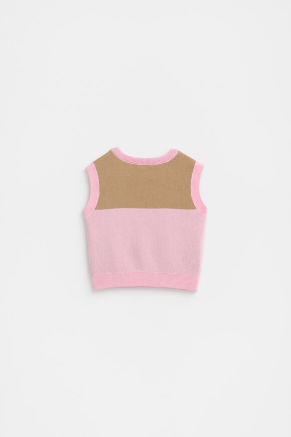 Logo Knit Vest  Petal Pink  hi-res