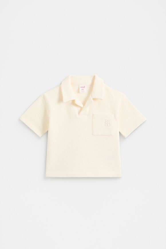 Textured Polo  Vintage Cream  hi-res