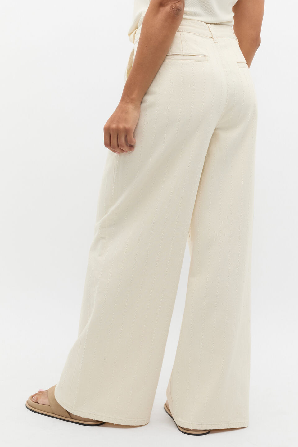 Textured Denim Tailored Jean  Buttercream