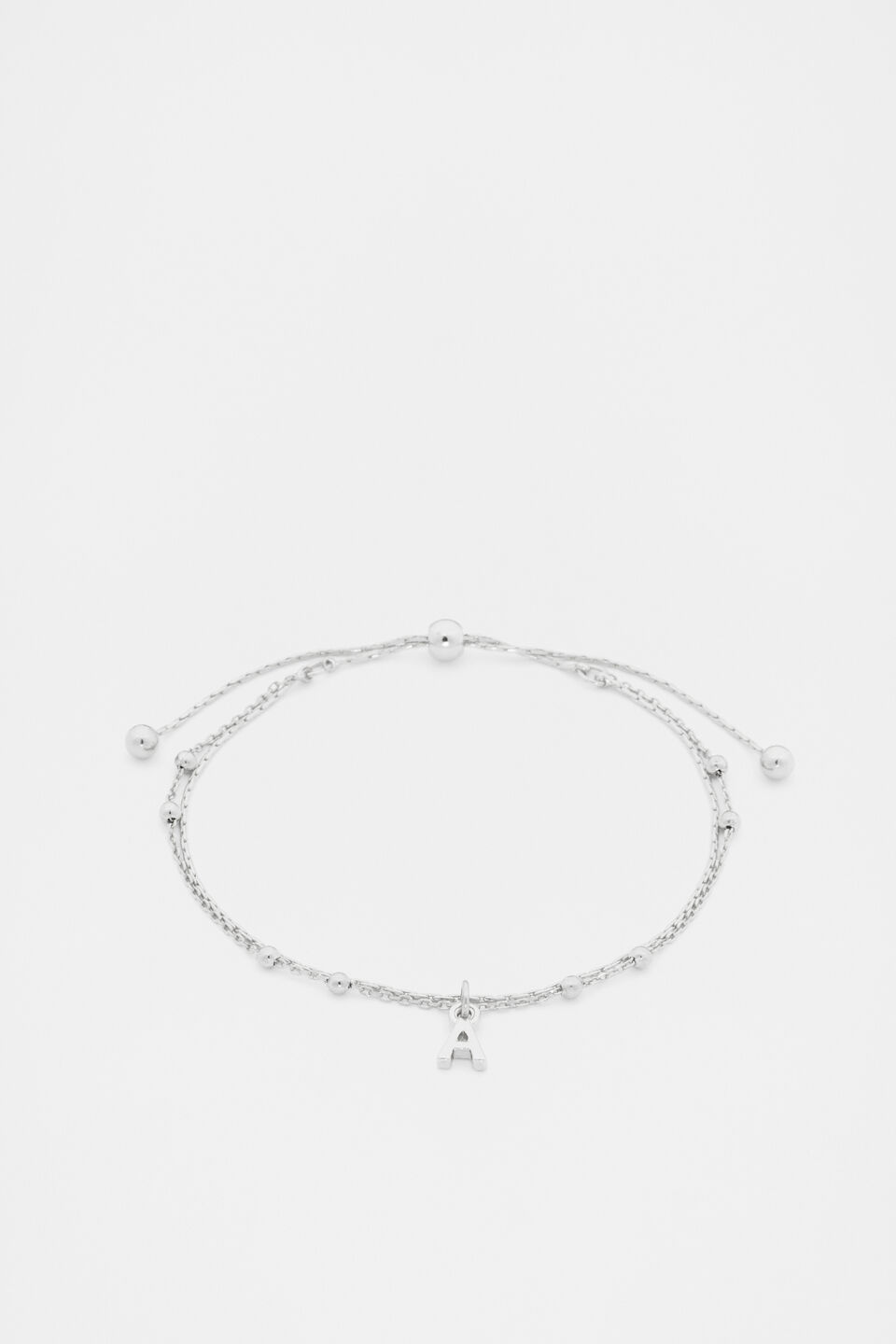 Silver Letter Chains Bracelet  A