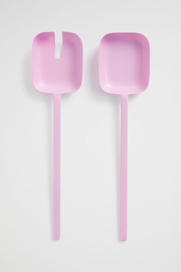 Myra Enamel Salad Servers  Candy Pink  hi-res