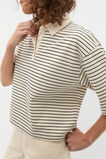 Oversized Polo Tee  Tofu Stripe  hi-res