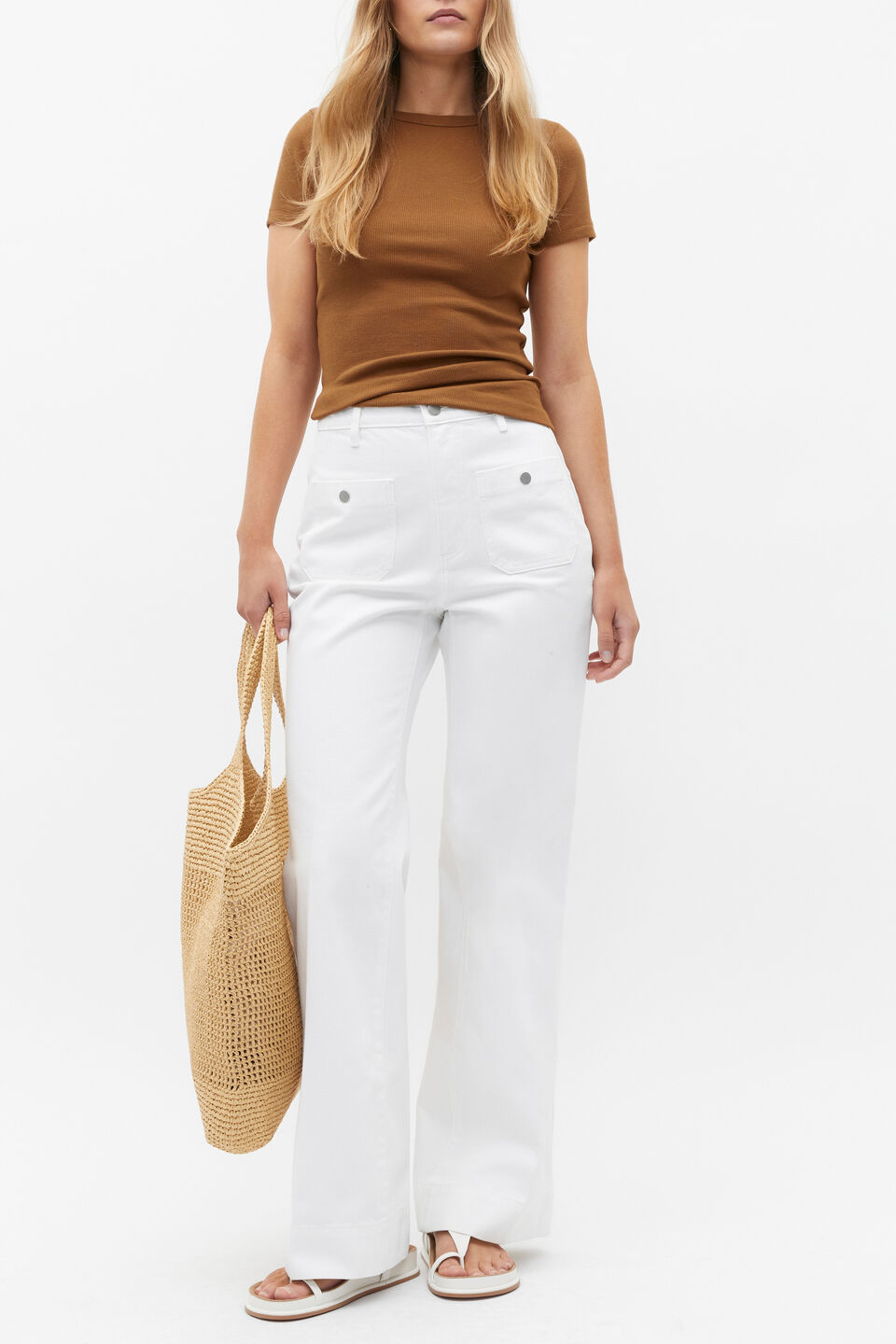 Denim Pocket Jean  White