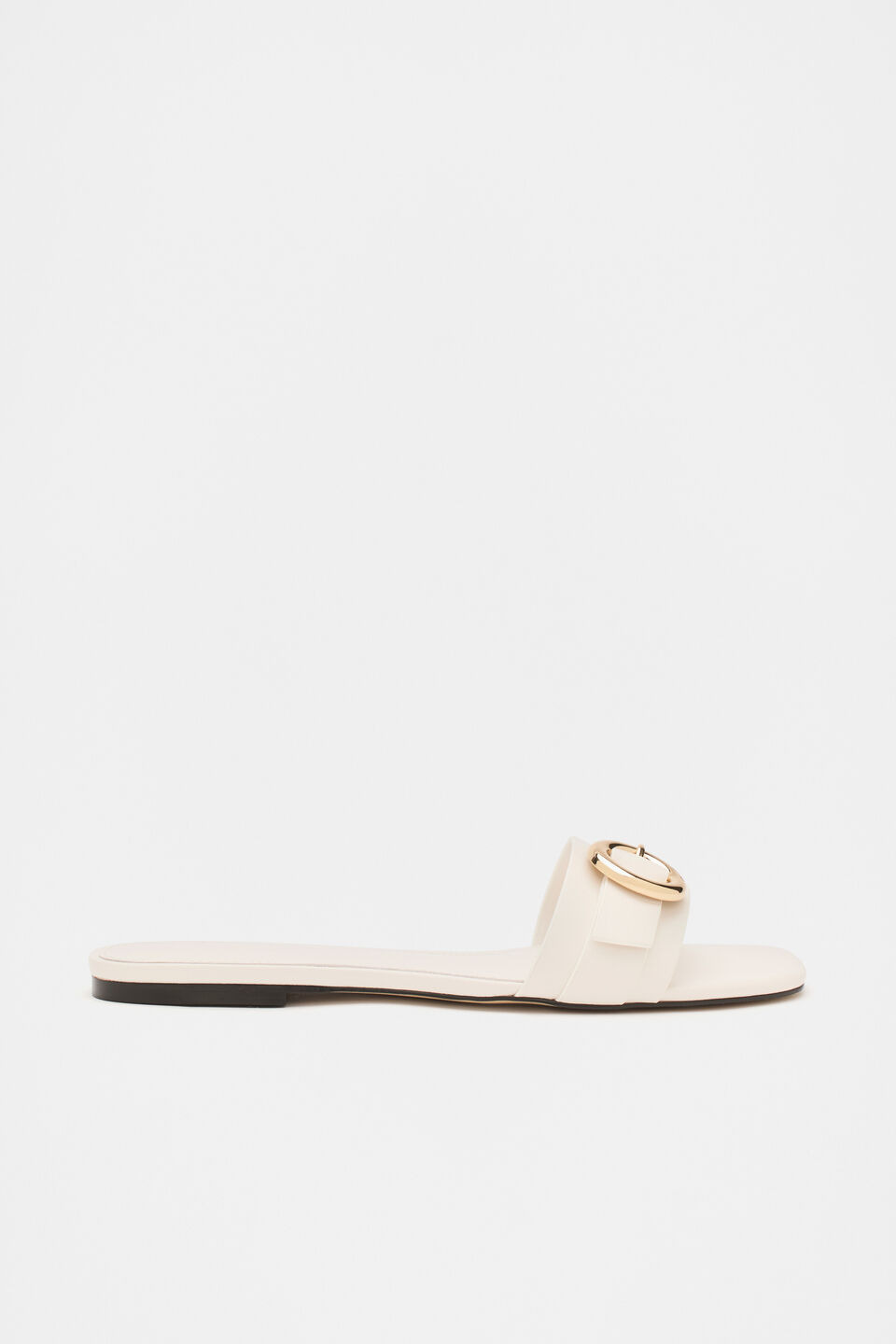 Paris Rounded Buckle Slide  White