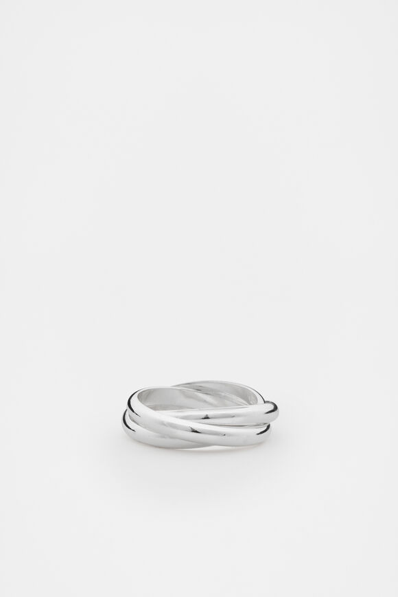 Looped Links Ring  Silver  hi-res