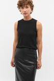 Ribbed Textured Shell Top  Black  hi-res