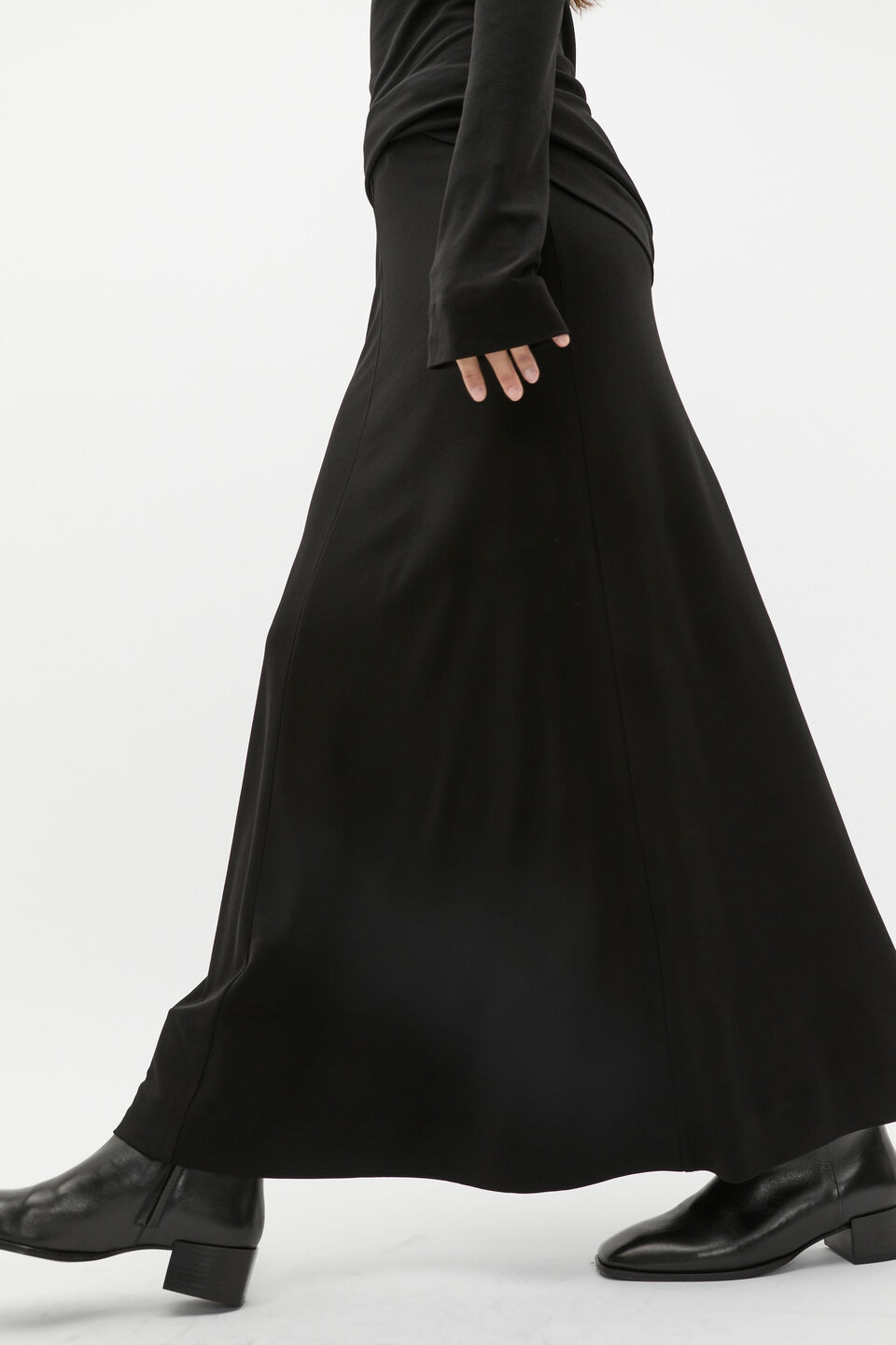 Micro Jersey Skirt  Black