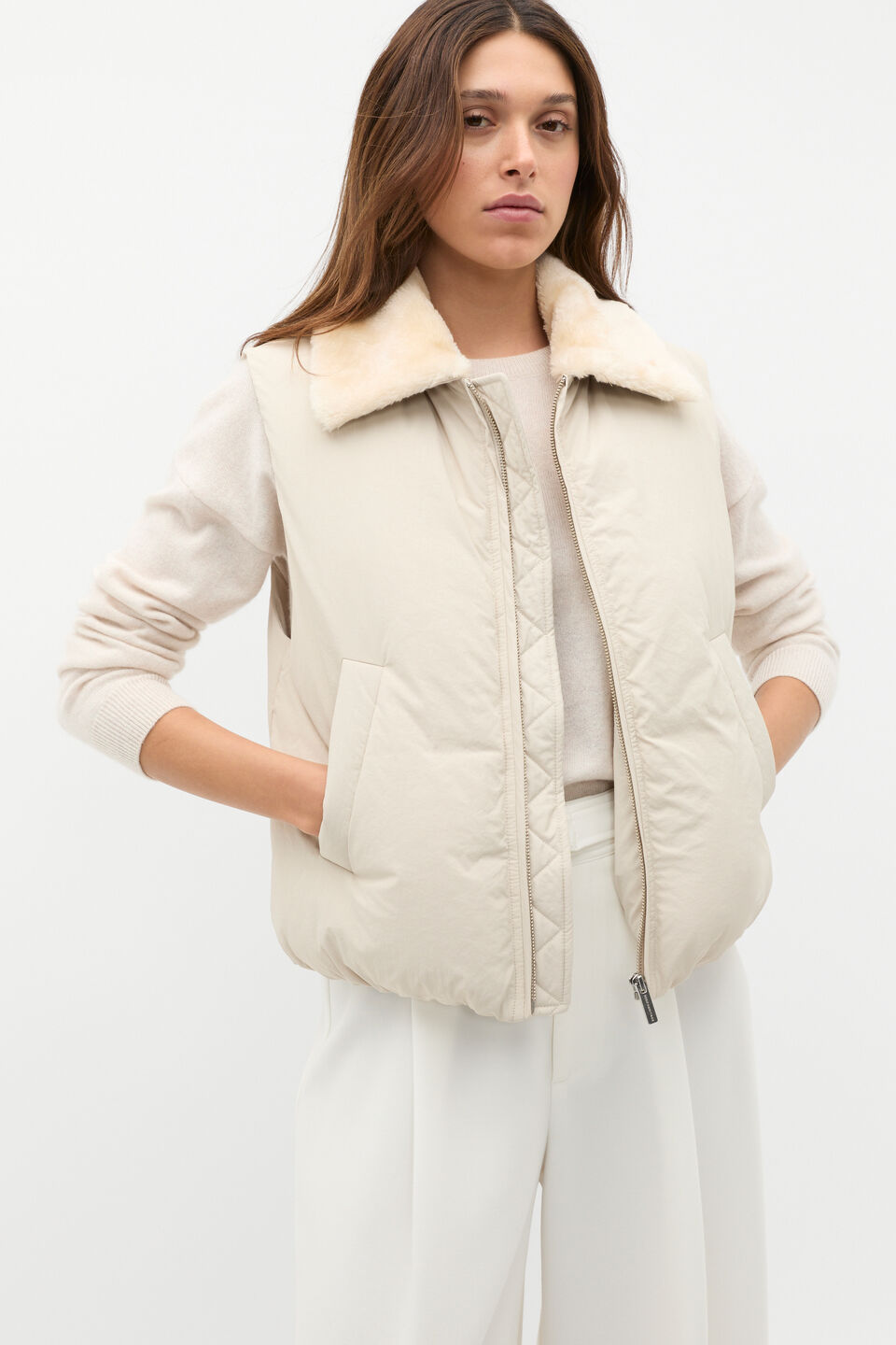 Puffer Vest  Oat