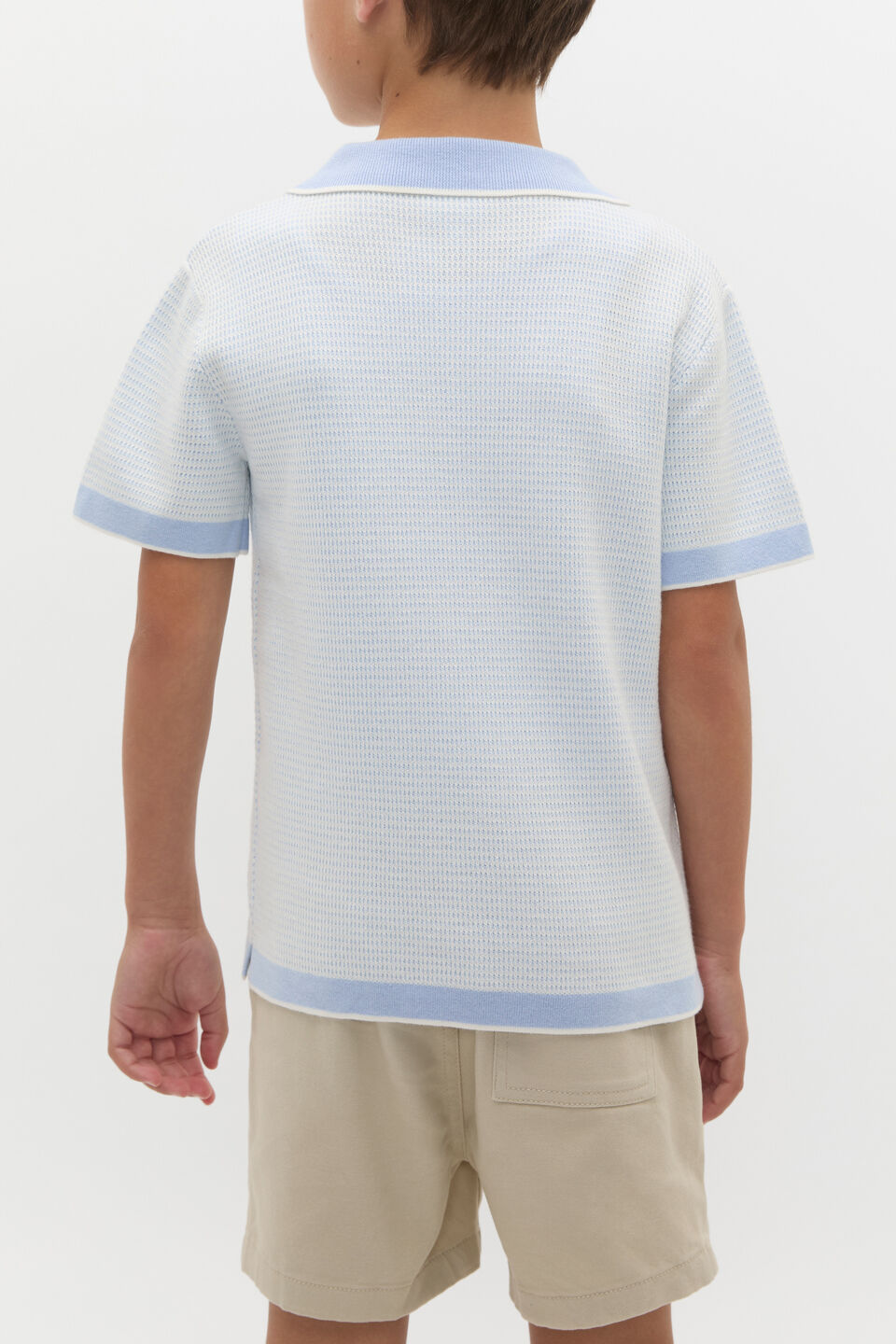 Knit Polo  Luna Blue