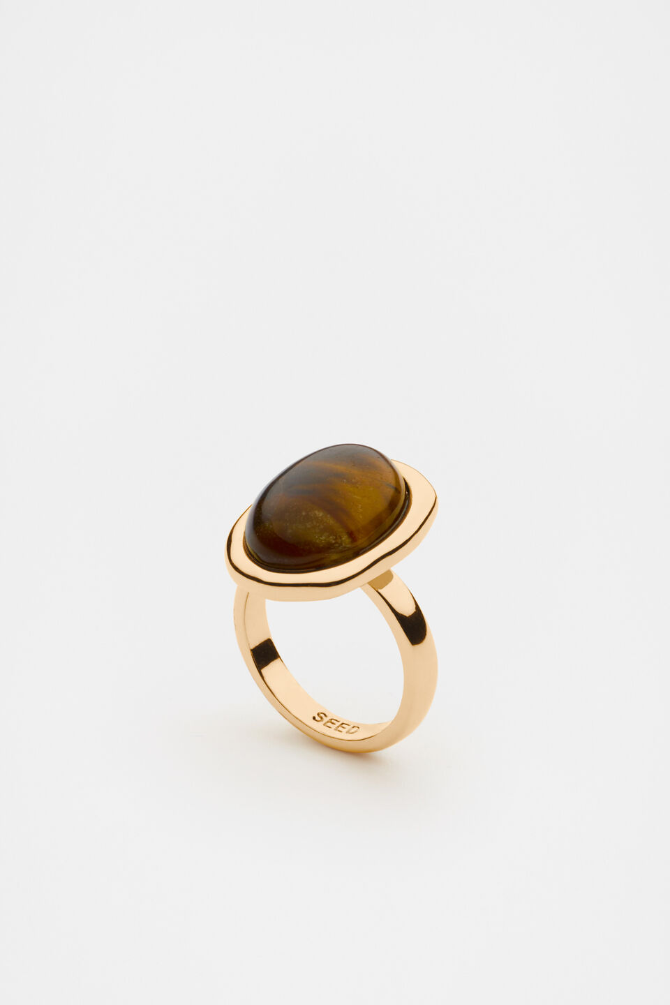 Stone Oversized Ring  Gold