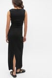 Textured Gathered Maxi Dress  Black  hi-res