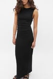 Textured Gathered Maxi Dress  Black  hi-res
