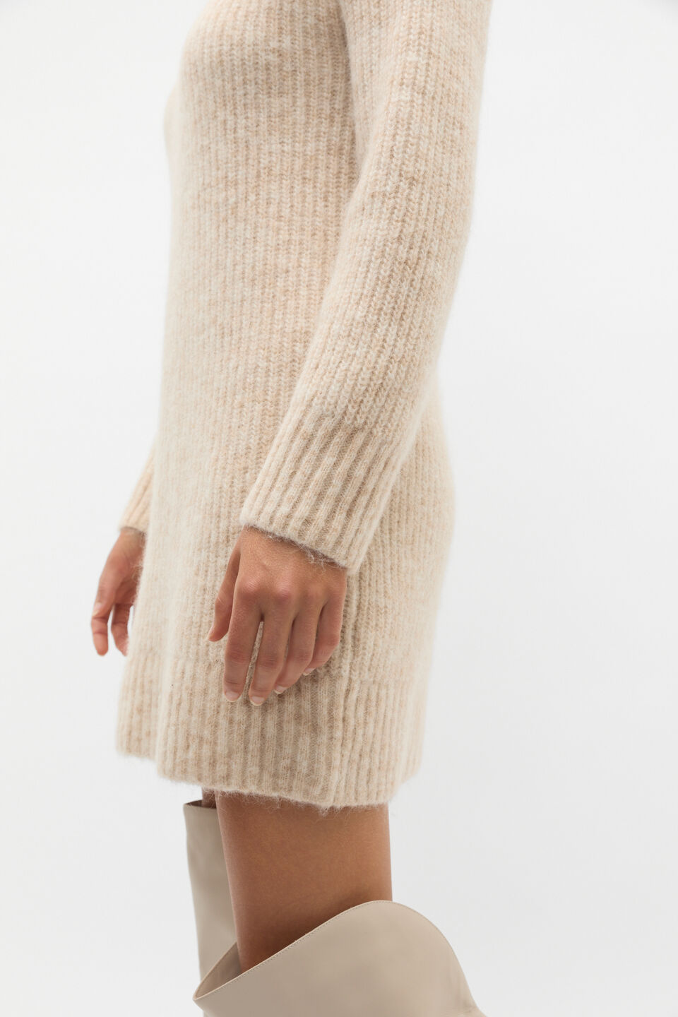 Lofty Mini Knit Dress  Latte Marle
