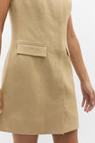 Linen Tailored Mini Dress  Cashew  hi-res