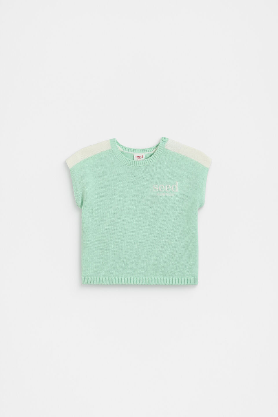 Spliced Logo Knit Tee  Mint