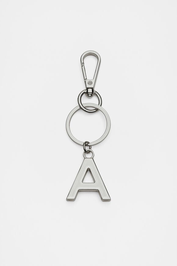 Silver Initials Keyring  A  hi-res