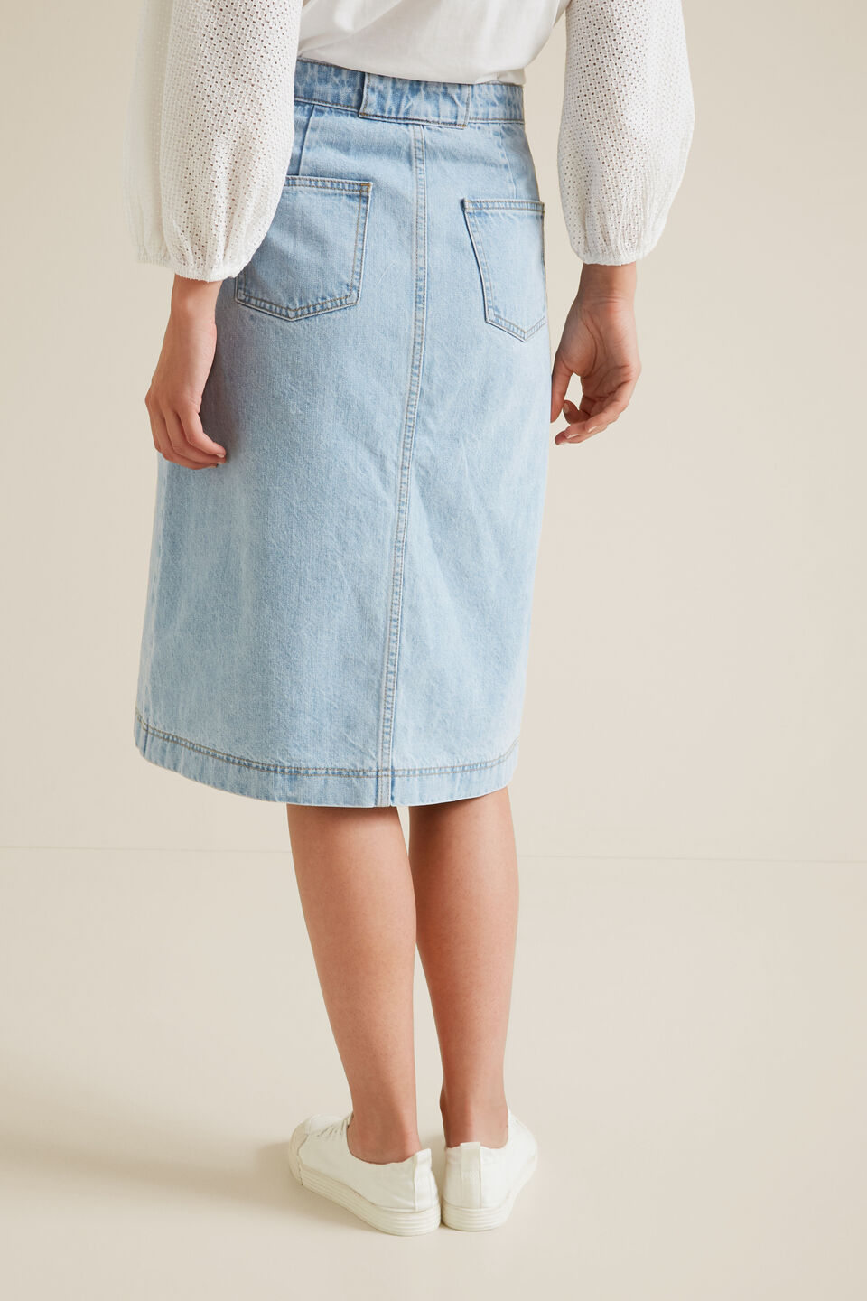 Denim Midi Skirt  
