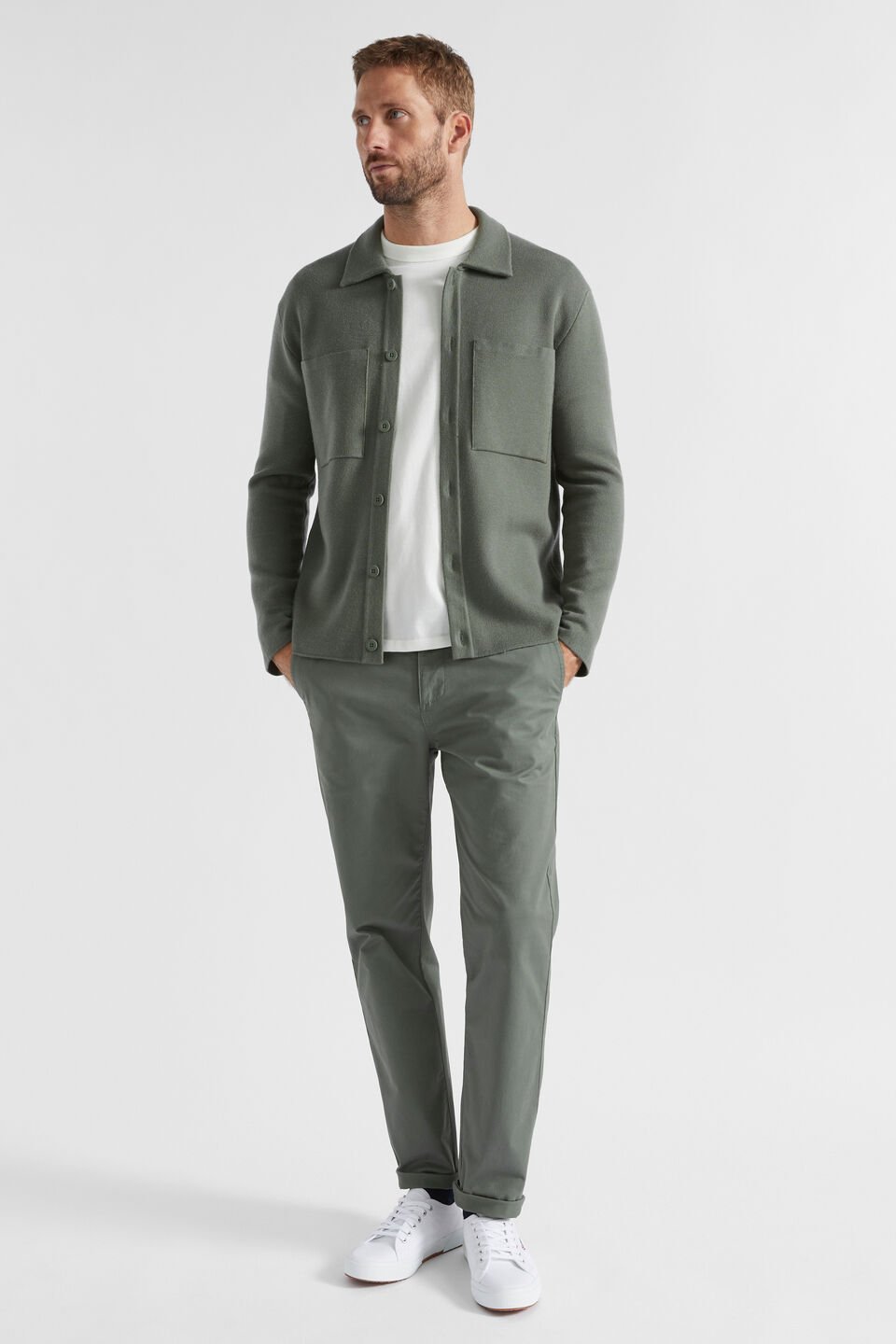 Knit Overshirt  Light Khaki